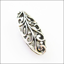 New 10Pcs Tibetan Silver Oval Flower Spacer Beads Charms 10x23.5mm 2024 - buy cheap