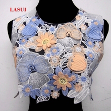 LASUI 42 cm* 34 cm=1 pcs Beautiful Multicolor  3D water-soluble lace embroidery Lace collar For Sewing Supplies Crafts 0152 2024 - buy cheap