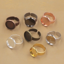 18mm 10pcs/lot Open Rings Settings Bases Bezel Tray Antique Ring Blank Base Fit 18mm Cabochon Cameo DIY Retro Ring (08290) 2024 - buy cheap