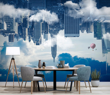 Bacaz Balloon Blue Reverse New York City Wallpaper Mural 3d Wall Mural for Living Room Sofa Background 3d Wall paper Murals 2024 - buy cheap