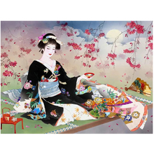 Cerimônia de chá, japão mulher, diy, 5d, completo, pintura diamante ponto cruz, bordado de diamante, presente de natal, mosaico de broca, decoração yg547 2024 - compre barato