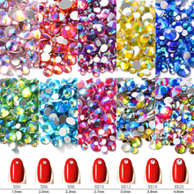 1 paquete de diamantes de imitación brillantes para decoración de uñas, accesorios de manicura, Strass de Cristal AB, cristal plano 3D, 10 colores 2024 - compra barato