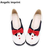 Angelic imprint woman mori girl lolita cosplay shoes lady low wedges heels pumps women princess dress party shoes 33-47 3cm bows 2024 - buy cheap