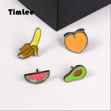 Timlee X029  Free shipping Cute Fruit Banana Peach Avocado Watermelon Brooch Pins 1.3-2.2cm ,Fashion Jewelry Wholesale 2024 - buy cheap