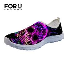 FORUDESIGNS Women's Shoes Flats 3D Galaxy Skull Prints Casual Sneakers Woman Comfortable Mesh Beach Ladies Loafers Zapatos Mujer 2024 - buy cheap