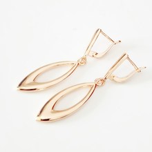 2019 New Fashion Earring Trendy Rose Gold Color Earring Oval Brass Women Earrings Simple Long Women Drop Earrings 2024 - buy cheap