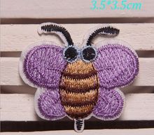 2pc/lot Purple bee garment patch 3d embroidery patch appliques on patches diy applique iron on patch embroidery shirt bag shoes 2024 - buy cheap