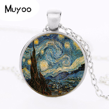Starry Night Pendant, Starry Night Necklace, Vincent van Gogh Pendant Bronze Vintage Necklace Best Friend Gift HZ1 2024 - buy cheap