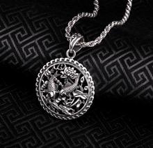 free shipping 925 Sterling Silver Soldier Vintage Jewelry Unique Whistle Design fish Bible Punk Skull Pendant necklace 2024 - buy cheap