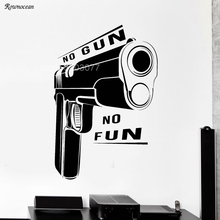 Виниловая наклейка на стену «NO GUN NO FUN» со съемными самоклеящимися картинками, GU20 2024 - купить недорого