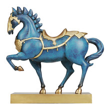 Caballo de cobre decoración artesanías chino antiguo caballo de guerra suerte Feng Shui decoración del gabinete del vino 2024 - compra barato