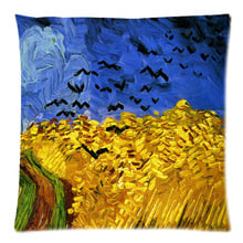 Capa de almofada van gogh para casa, capa quadrada de 45x45cm personalizada com impressão de dois lados de poliéster para sofá 2024 - compre barato