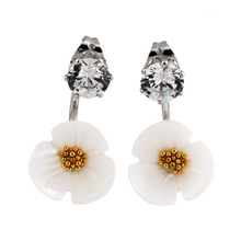 Fashion Flower earring with Crystal Jewelry Christmas gift White Gold Jewelry stud earrings for women 2024 - buy cheap