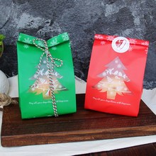 Bolsa de plástico para árbol de Navidad, copo de nieve esmerilado, para regalo, celofán, comida, galletas, dulces, 50 Uds. 2024 - compra barato