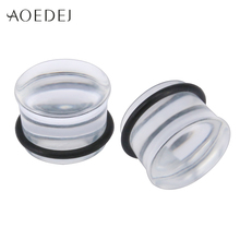 AOEDEJ Brand 2 Pcs Glass Ear Taper Gauge Ear Plug Expander Stretcher Flesh Tunnel Piercing Size 5-16mm Body Jewelry for Women 2024 - buy cheap