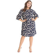 New 2018 Women Plus Large Big Size Fat summer Dress Casual Dresses half Sleeve cotton Fashion print Tunic Tops Dresses Vestidos 2024 - buy cheap