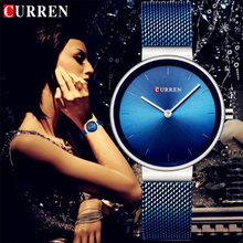 CURREN Women Quartz Watch Fashion Simple Wristwatch Clock For Female Lady Stainless Steel Watches Blue Color relogio feminino 2024 - buy cheap