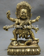 Conjunto de escultura de estatua de bronce tibetano, bi0011679, Joss, protección de 6 brazos, Mahakala, budista 2024 - compra barato