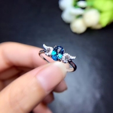 Natural blue topaz gem Ring S925 silver natural gemstone ring Beautiful Lovely Wing angel woman gift party fine jewelry 2024 - buy cheap