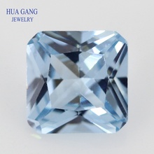 106 # светло-голубая квадратная форма восьмиугольника принцесса резка синтетический шпинель камень для ювелирных изделий Размер 3x3mm ~ 8x8mm 2024 - купить недорого