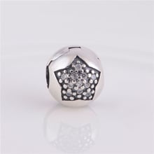You Are a Star Clip Beads Fits Pandora Bracelets Original 925 Sterling Silver Pave Clear CZ Star Charm Beads Vintage Jewelry 2024 - buy cheap