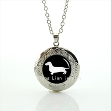 2017 Collier Maxi Necklace Collares Deeply Loved Locket Necklace Dachshund Pendant Dog  Hound Profile Gift Jewelry T354 2024 - buy cheap