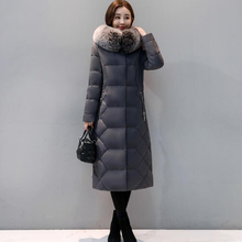 90% White Duck Down Coat Women Winter Down Jacke 2018 Hooded Long Thicken Outerwear Slim Big Fox Fur Collar Warm Down Coat 2024 - buy cheap