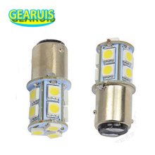 100X автомобильная светодиодная лампа S25 BAY15D 1157 13 smd 5050 13SMD 3 чипа Автомобильный светодиодный задний стоп-светильник 360 светильник ing красный синий желтый 2024 - купить недорого