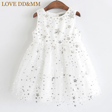 LOVE MM-DD & vestidos para niñas, novedad de verano 2021, Ropa para Niñas, Dulce Estrella, malla de lentejuelas, vestido de princesa sin mangas 2024 - compra barato