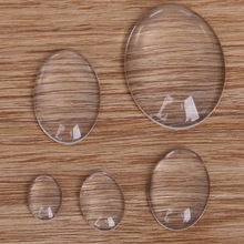 10-50pcs/lot Oval Flat Back Transparent Clear Glass Cabochon Cameo For Jewelry Making Charms Necklaces Bracelet Earrings DIY 2024 - buy cheap