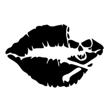 12.4*8CM Sexy Lips Skull Car Stickers Personalized Motorcycle Vinyl Decals Black/Silver C7-1012 2024 - buy cheap