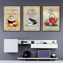 2019 Vintage Minimalist Coffee Dessert Canvas Kitchen Living Room Decorations Wall Art Pictures No Framed Canvas Printed Posters 2024 - buy cheap