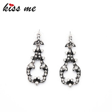 Symmetry Silver Color Crystal Flowers Drop Earrings New Design Retro Jewelry Charming Earrings for Women Gift 2024 - buy cheap