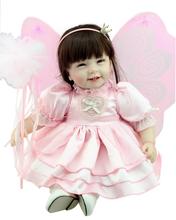 Bonecas reborn bebê, 22 polegadas, 55cm, asas de borboleta, vinil, silicone, dentes realistas, brinquedos para meninas, crianças 2024 - compre barato