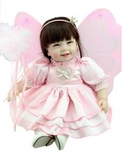 22 inch 55cm Angel Princes With Butterfly Wings Vinyl Dolls Silicone Reborn Baby Dolls Realistic Tooth Girls Toys For Children's 2024 - buy cheap