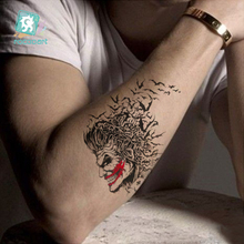 Rocooart tatuagem falsa de vampiro, tatuagem falsa para o dia das bruxas com aplicação no corpo, adesivo temporário com braços tatuados para homens 2024 - compre barato