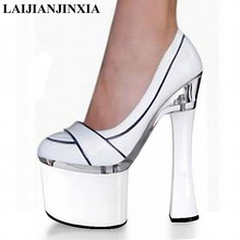 LAIJIANJINXIA-zapatos de tacón alto de 18cm, calzado Formal de talla grande, con plataforma de 7 pulgadas, Stiletto con zapatos gruesos 2024 - compra barato