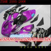 Комплект обтекателей Freecustom для NINJA ZX 6R 636 05 06 ZX-6R 05-06 ZX6R 2005 2006 ZX 6R 05 06 Обтекатели фиолетового черного цвета 2024 - купить недорого