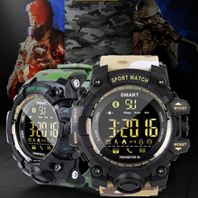 Smartwatch camuflado masculino, relógio inteligente esportivo multifuncional com bluetooth, pedômetro, à prova d'água, estilo g, militar 2024 - compre barato