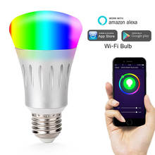 Smart LED Wireless WiFi Lamp Bulb E27 7W Multicolored AC85-265V Remote Control Dimmable Smart Light Bulb For Echo Alexa 2024 - buy cheap