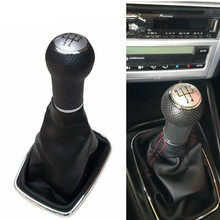 For VW Golf 4 MK4 Jetta Bora GTI 1998-2006 Car-Styling 5/6 Speed 12mm/23mm Gear Stick Shift Knob With Leather Boot Cover Case 2024 - buy cheap