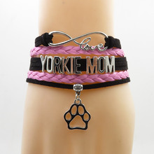 fashion love dog yorkie mom charm Bracelet handmade love yorkie paw bear bracelets & bangles for women and men friendship gifts 2024 - buy cheap