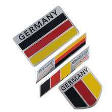 Новый алюминиевый флаг Германии, автомобильный значок, эмблема автомобиля, передняя эмблема гриля, наклейки для VW Audi Mercedes Toyota Kia Стайлинг автомобиля 2024 - купить недорого
