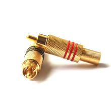 Conector macho de Audio de conector RCA chapado en oro, Protector de Cable de resorte, 100 Uds. 2024 - compra barato