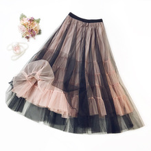 3 Layers Tulle Skirts Women Elastic High Waist Ladies Long Mesh Skirt 2019 New Womens Tutu Maxi Pleated Skirt Midi Faldas Saias 2024 - buy cheap