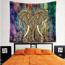 Tapeçaria elefante colorido impresso decorativo mandala tapeçaria elefante indiano mandala hippie parede pendurado 2024 - compre barato