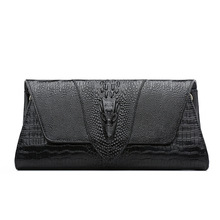 Crocodile pattern Women clutch bag Genuine leather fashion handbag female chain bag shoulder diagonal bag party evening bag 2024 - buy cheap