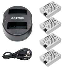 Batmax 4pcs LP-E8 LP E8 Rechargeable Battery+USB Dual Charger for Canon EOS 550D 600D 650D 700D Rebel T2i T3i T4i Kiss X4 X6i X7 2024 - buy cheap