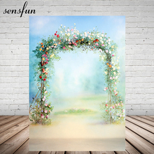 Sensfun cenário de dia dos namorados, fundos de fotografia romântico com flores, pano de fundo personalizado azul do céu, 5x7 pés 2024 - compre barato