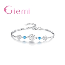 Bracelete de prata esterlina 925 genuína, joia de cristal de zircônia cúbica colorida para mulheres, pulseira com design de flores especiais 2024 - compre barato